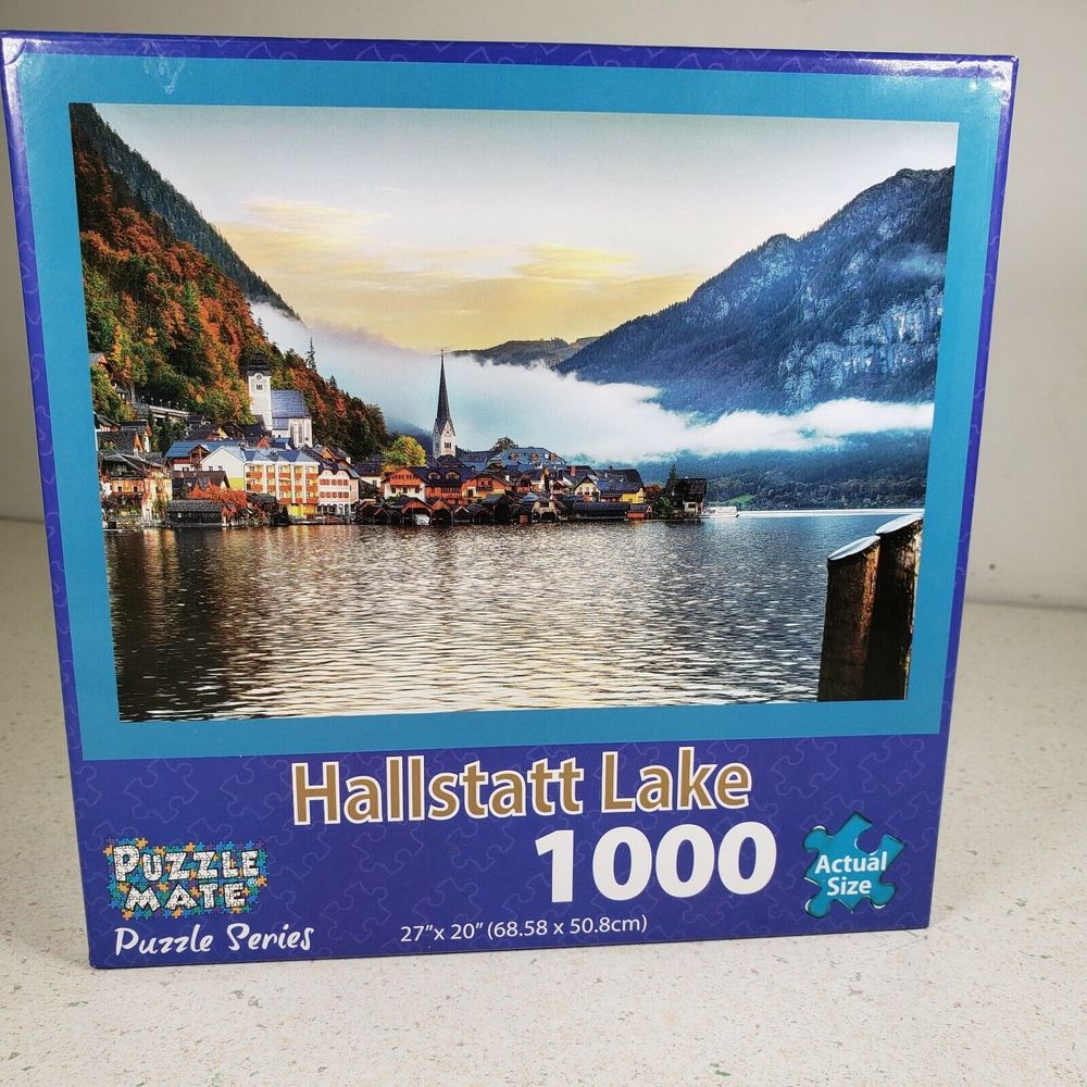 Puzzle Mate Landscape 1000 Piece Jigsaw Puzzle - Hallstatt Lake  27" X 20" NIB